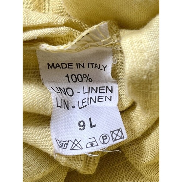 Made in Italy Tunic Top 100% LINEN Ruffle Accent Lagenlook Minimalist Large - Picture 9 of 11